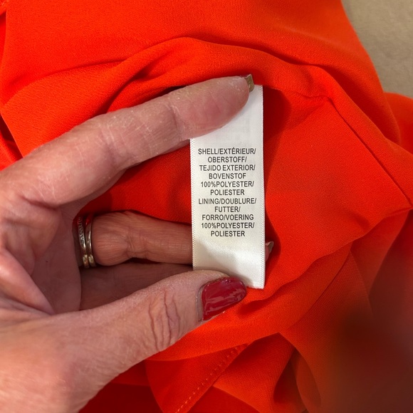 Gorgeous Joseph Ribkoff Bold Orange Asymmetrical Dress❤️M - Picture 9 of 10